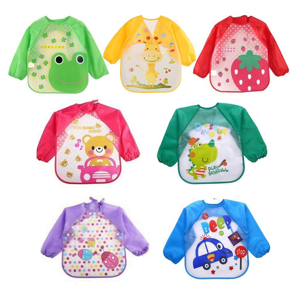 ENFANT'ASY - Babero Delantal Bebés Niños Manga Larga Impermeable-