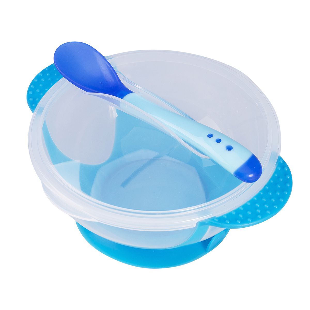 ENFANT'ASY - Bowl plato con  tapa y cuchara Azul