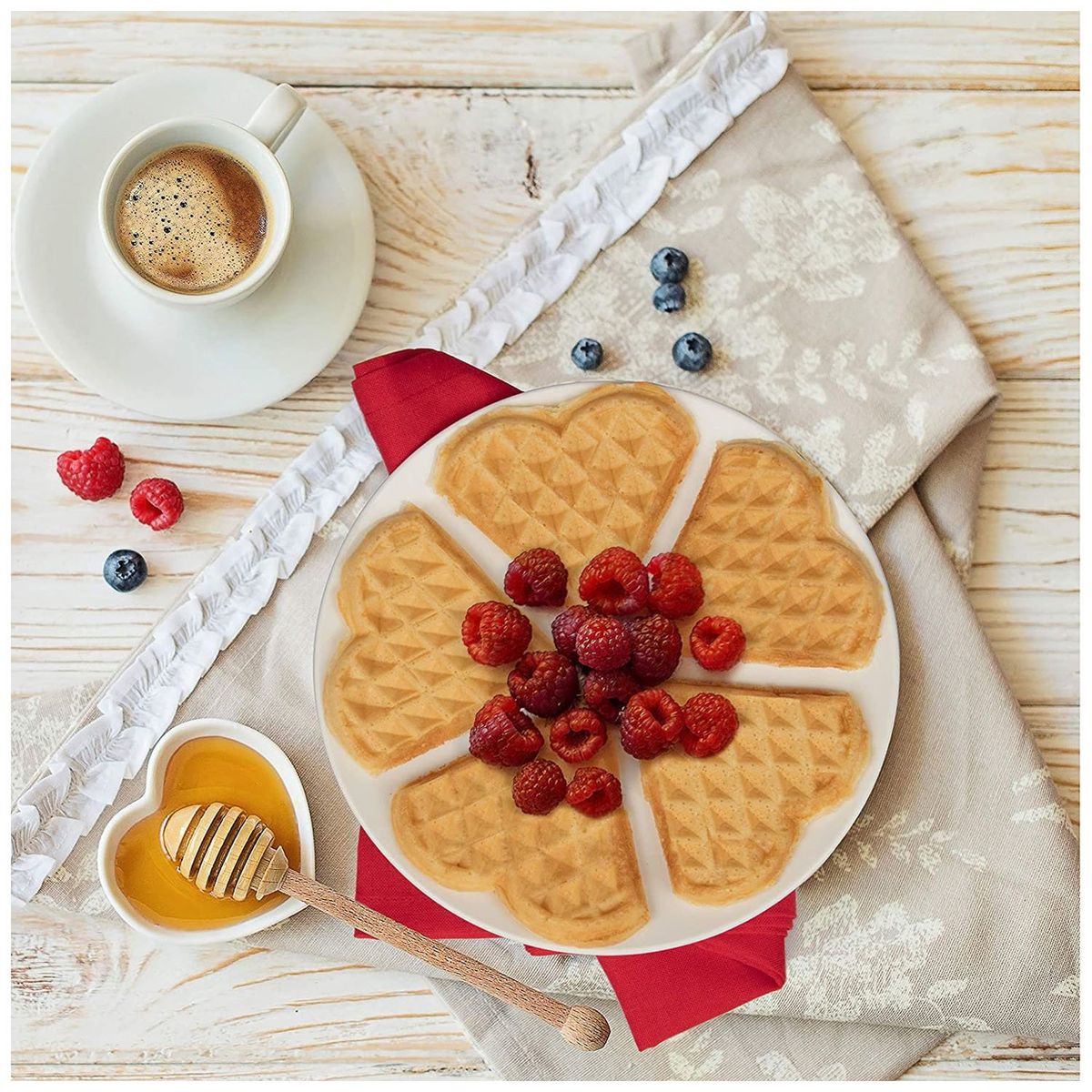 ONE PIXEL - Waflera Electrica Antiadherente 20cm Corazon