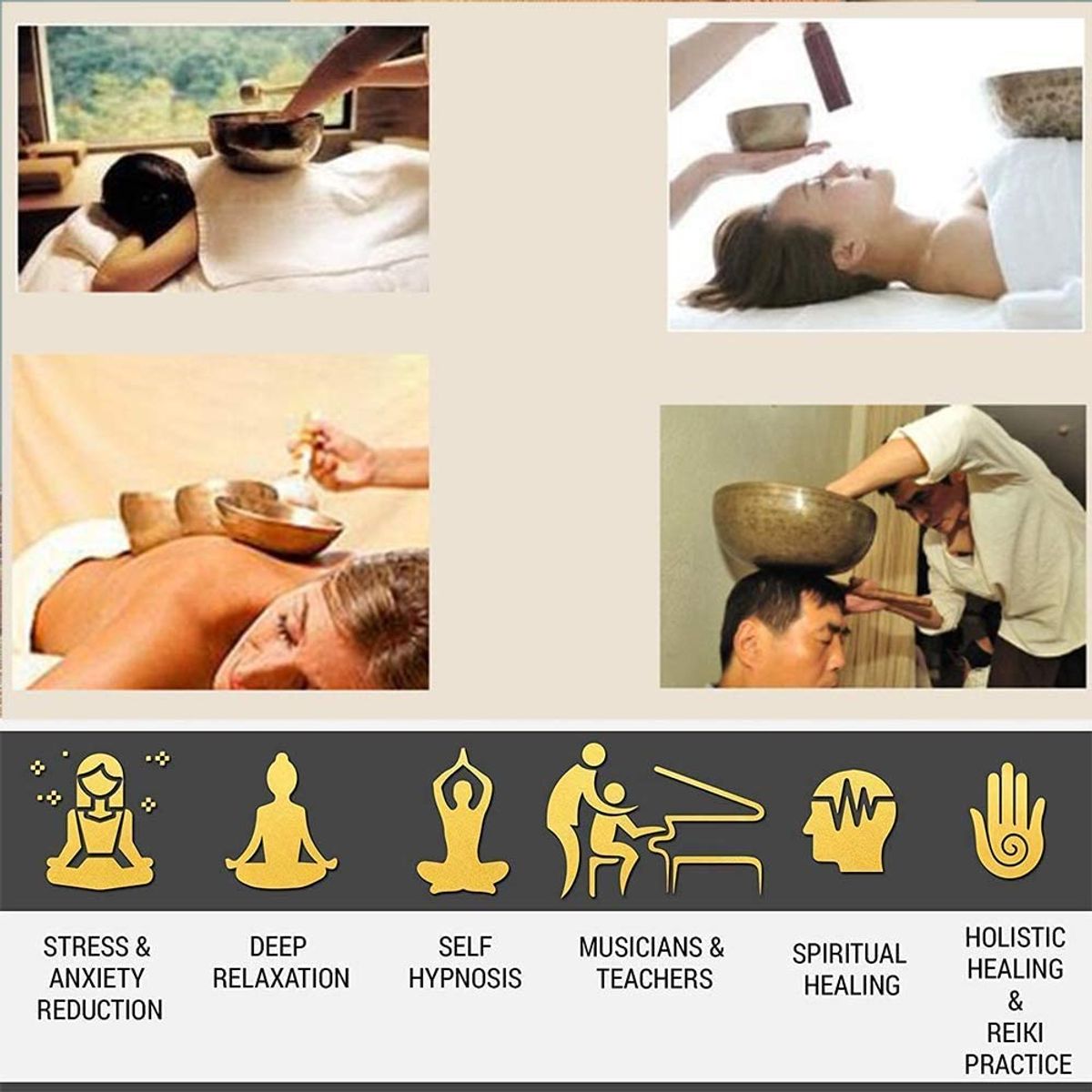 YOI - Cuenco Tibetano Hecho En Nepal Con Mazo Meditacion Curacion