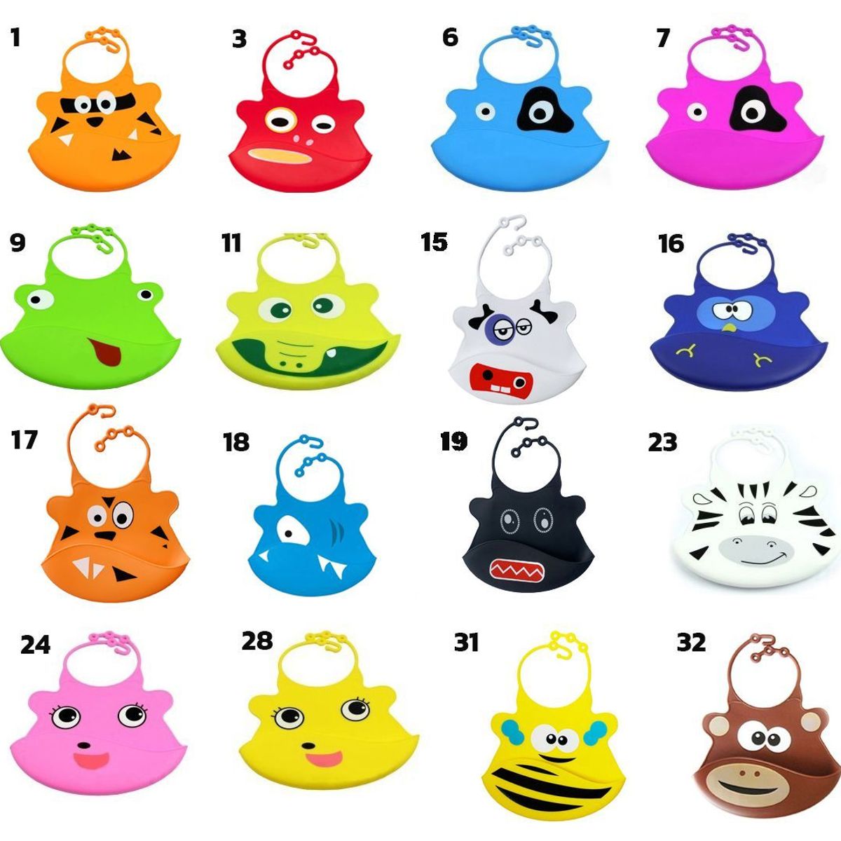 ENFANTASY - Baberos en Silicona con bolsillo para Bebe Tigre