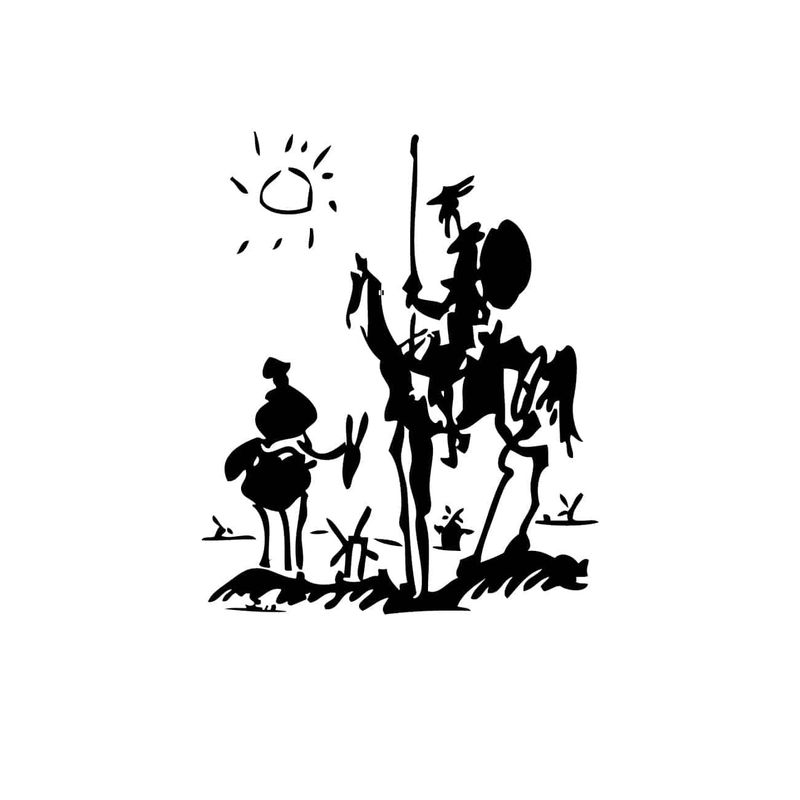 ADAZIO - Vinilo Decorativo Don Quijote XS - 48cm x 58cm ancho x alto