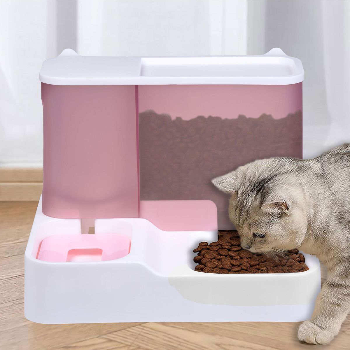 SUBE - Dispensador De Comida dosificador Agua Para Mascotas Rosado