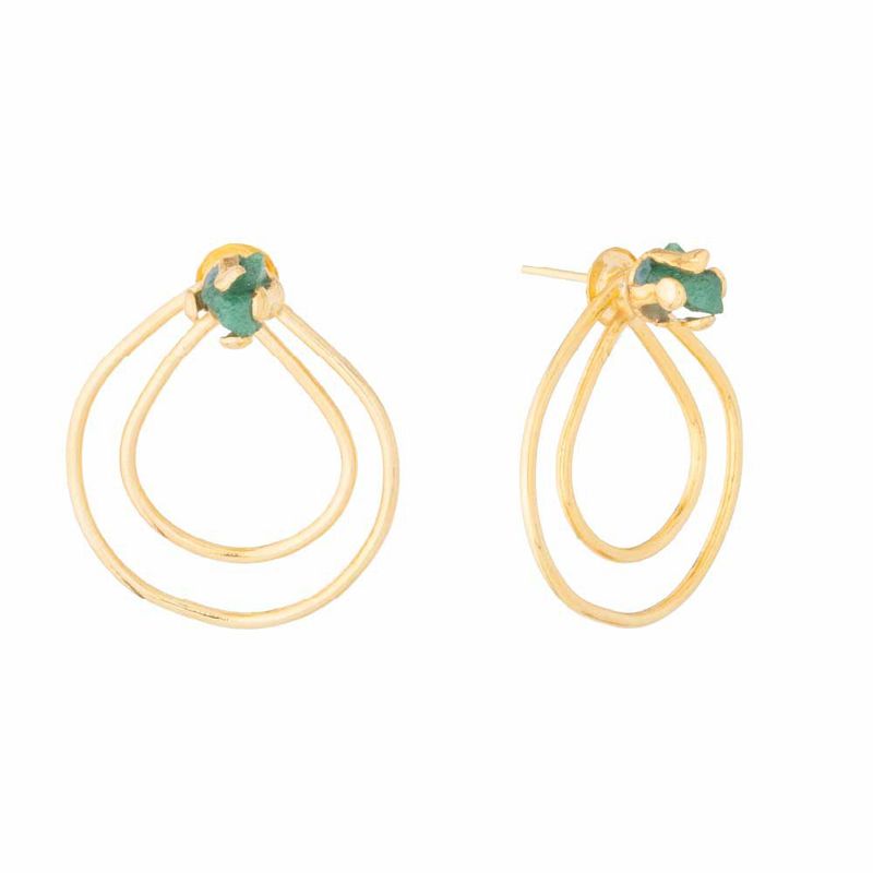 ENIGMA - Aretes Topo Gotas de Esmeralda.