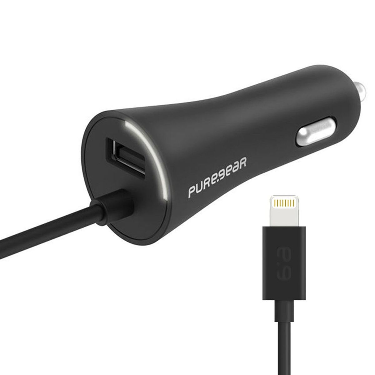 PURE GEAR - Cargador para Auto 30W USB A y Cable Lightning Lightspeed