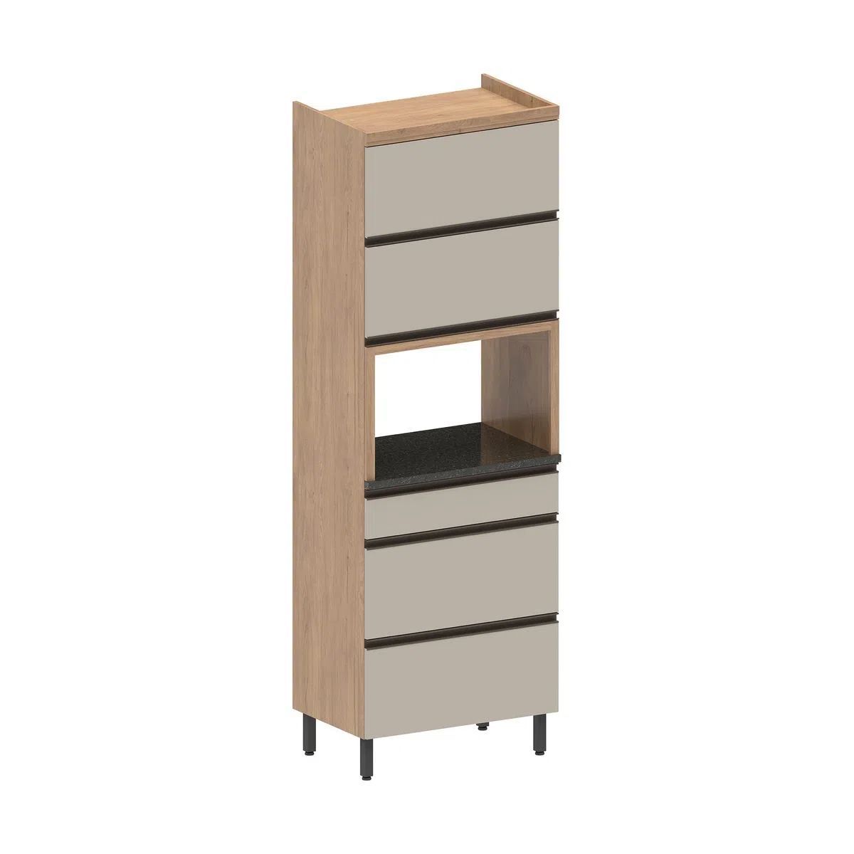 BERTOLINI - Alacena despensa Nicho Microondas 70cm en MDP  Arena