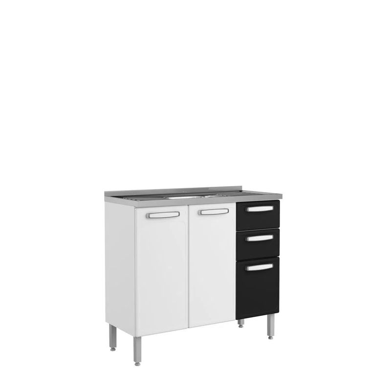 BERTOLINI - Mueble Inferior de Cocina en Acero Bertolini Incluye Lavaplatos