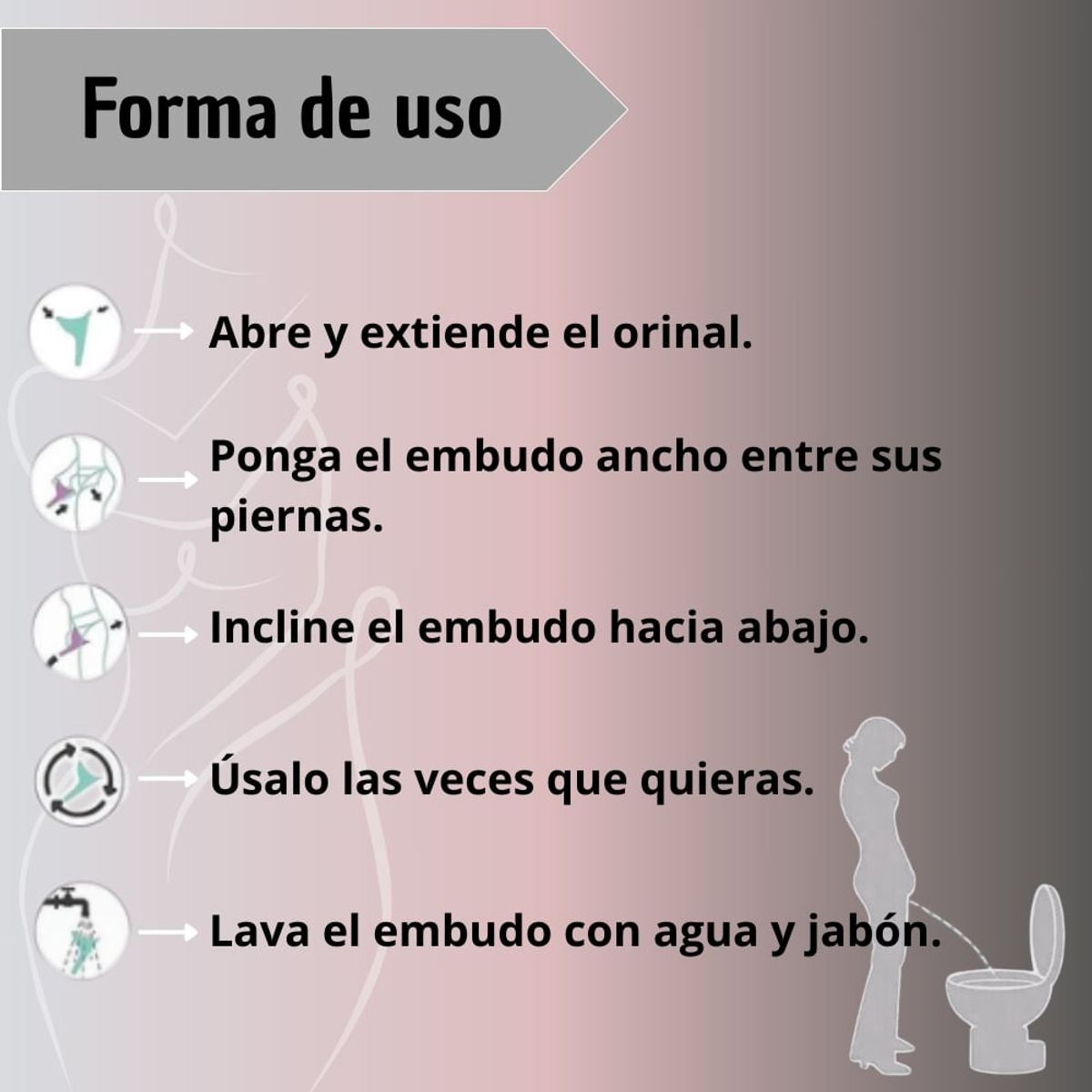 GENERICO - Orinal embudo mujer rosado