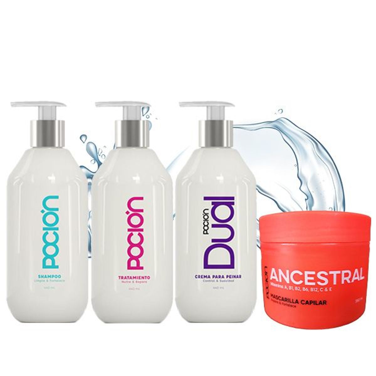 GENERICO - Kit regeneración capilar poción shampoo tratamiento crema mascarilla