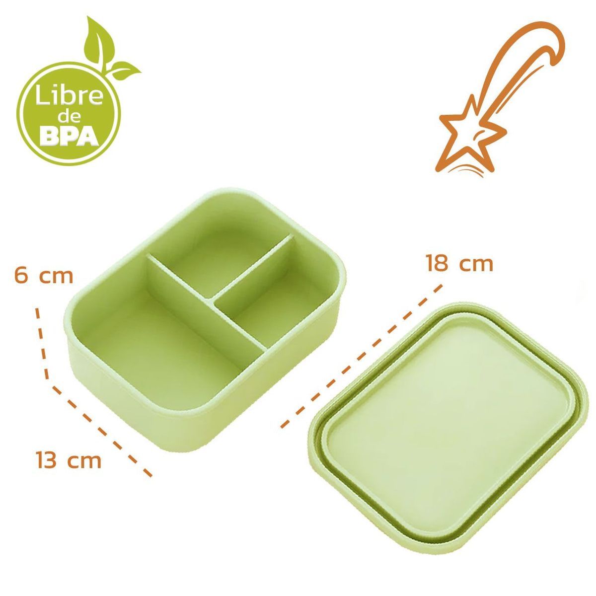 ENFANT'ASY - Lonchera Con Compartimientos Para Niños Adultos En Silicona