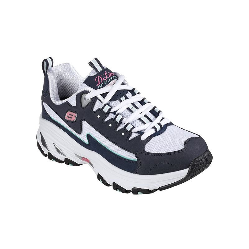 SKECHERS - Tenis Mujer Skechers Arch Fit Dlites - Negro - Blanco