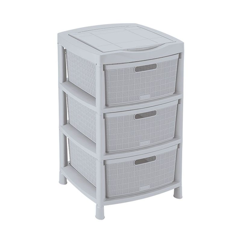 RIMAX - Gavetero Fique Con 4 Gavetas y Tapa Organizadora RIMAX - Gris Hielo