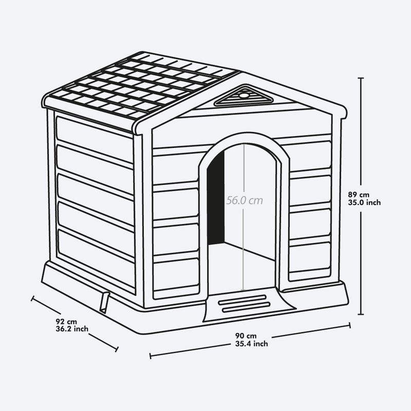 RIMAX - Casa para Perro Razas Medianas y Grandes RIMAX Taupe - Rojo