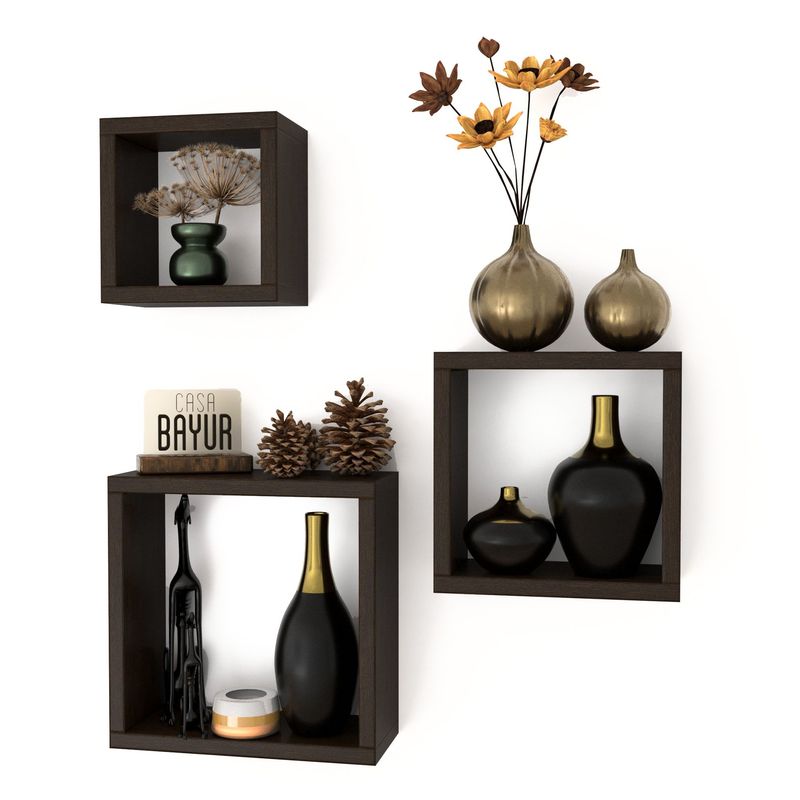 GENERICO - Super Promo! - Set 3 Repisas Cubos Flotante 30-25-20 - Decoración hogar