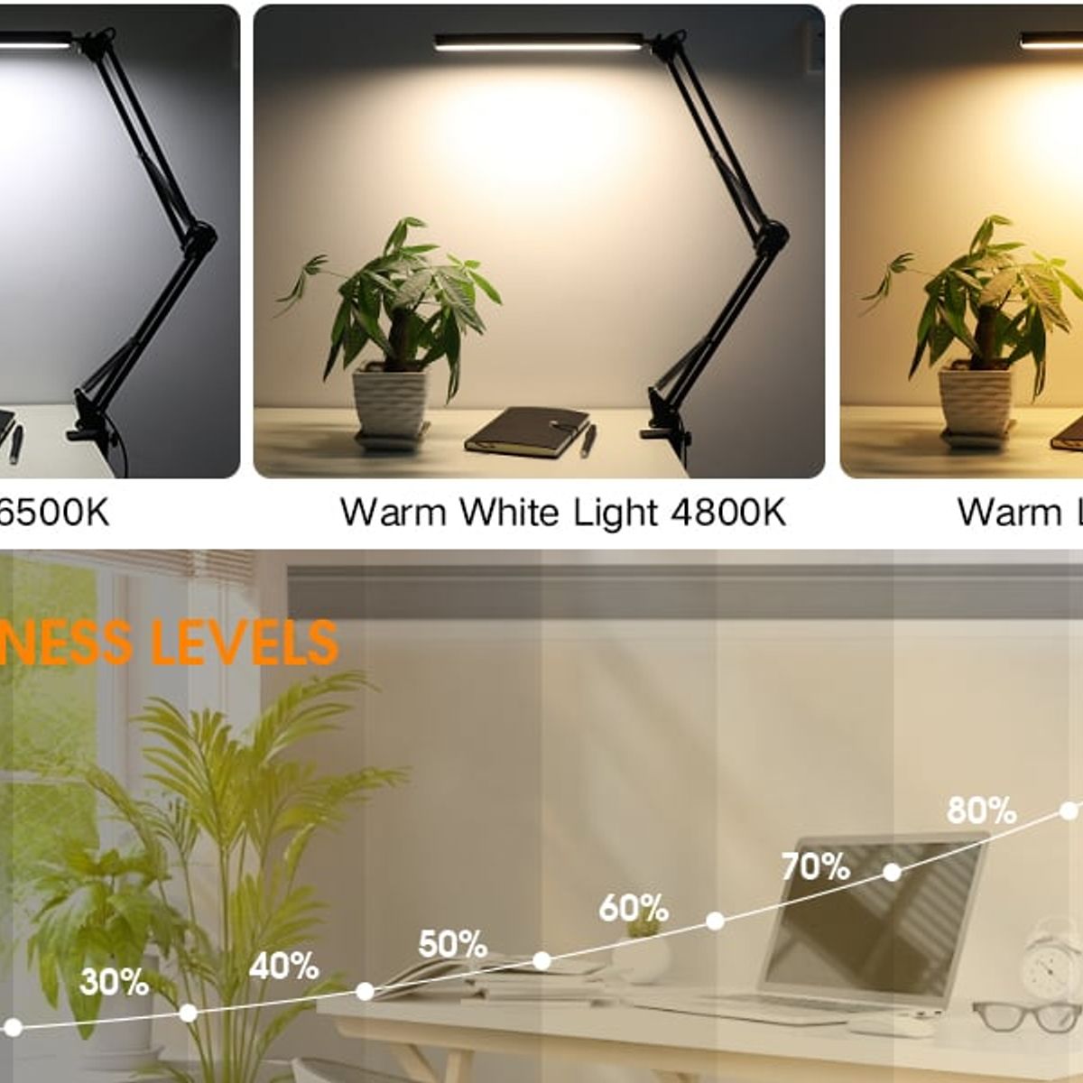 OEM - Lámpara De Escritorio Mesa Led de 14w Con Brazo Oscilante