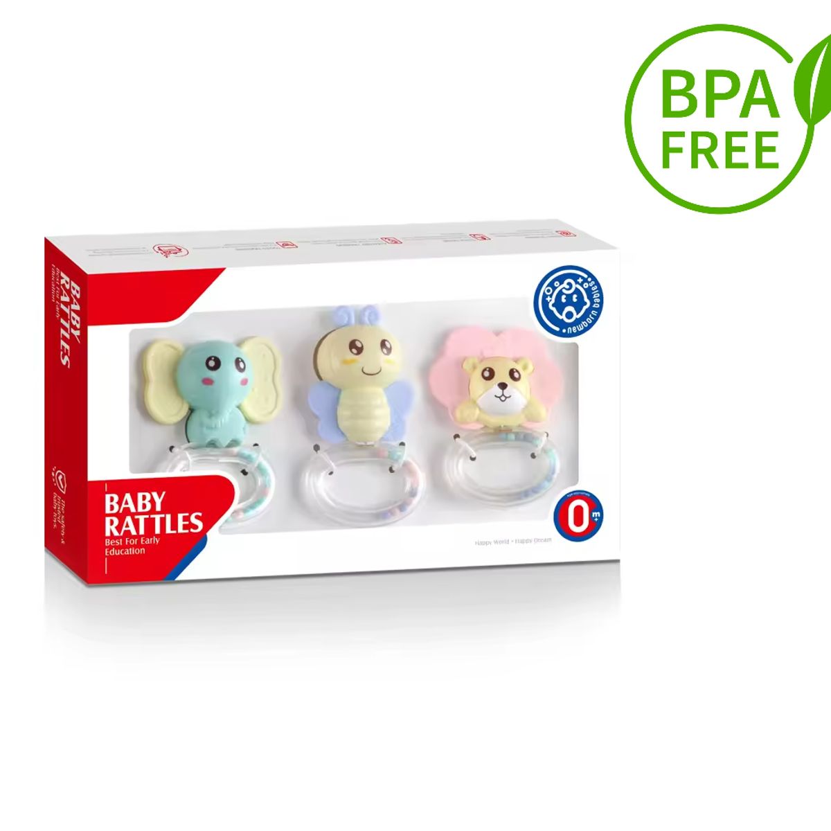 KIDSHOP - Set Kit De Mordedores Y Sonajeros X 3 Unidades JR-057 Rosa