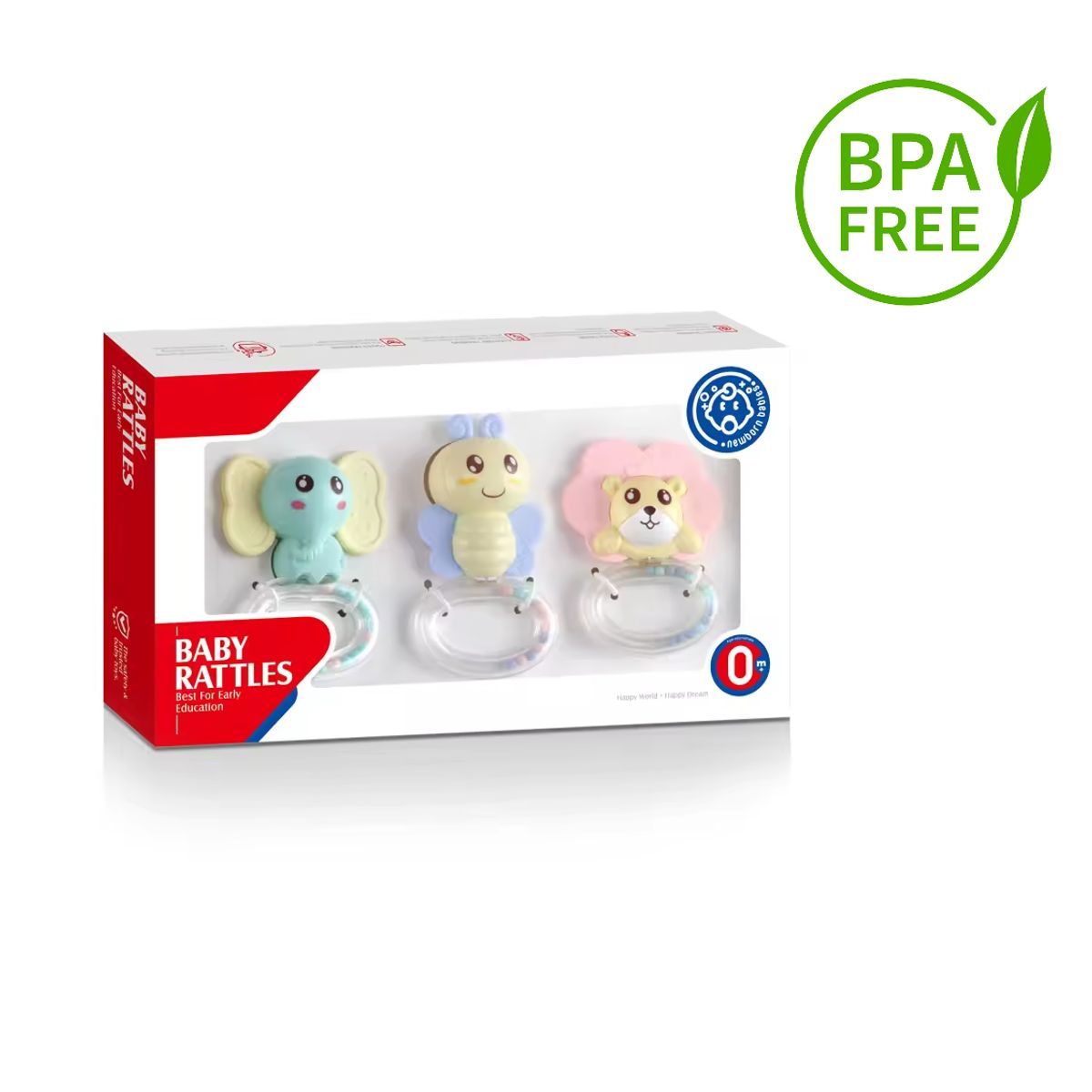 KIDSHOP - Set Kit De Mordedores Y Sonajeros X 3 Unidades JR-057 Rosa