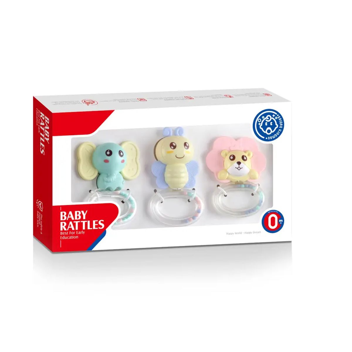 KIDSHOP - Set Kit De Mordedores Y Sonajeros X 3 Unidades JR-057 Rosa