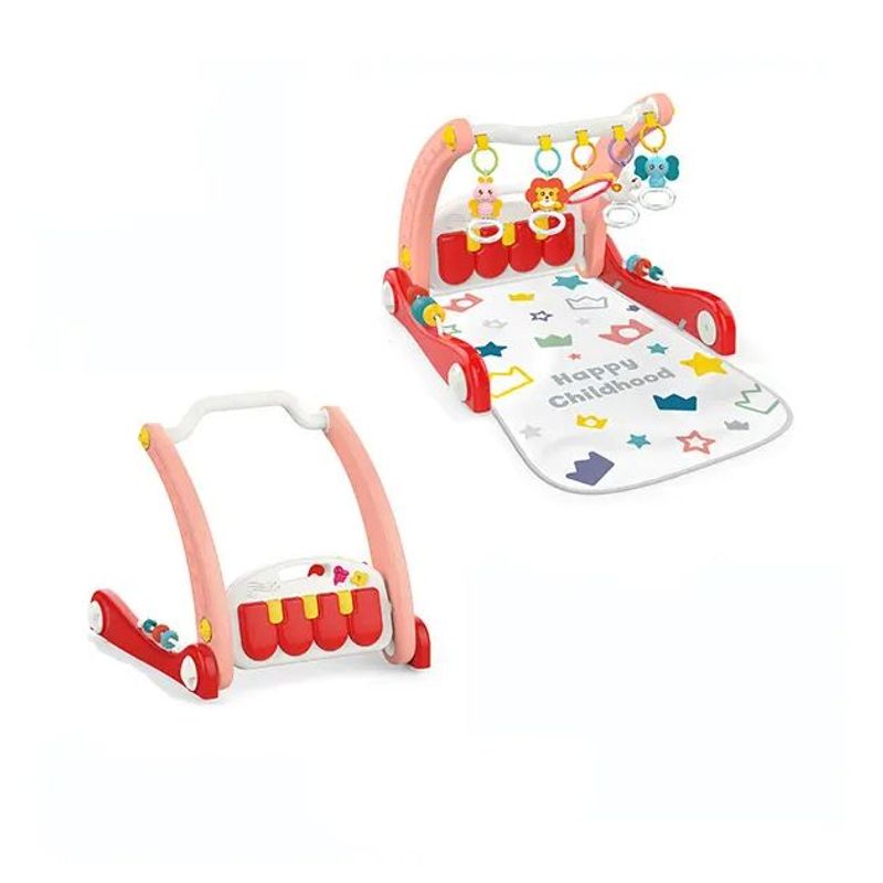 KIDSHOP - Andadera Caminador Gimnasio Bebes Primeros Pasos 2 En 1 Rosa