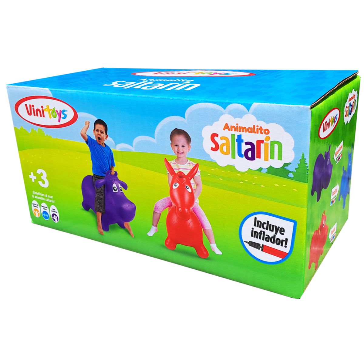 VINIBALL - Caballo Saltarin Inflable Caballo Celeste