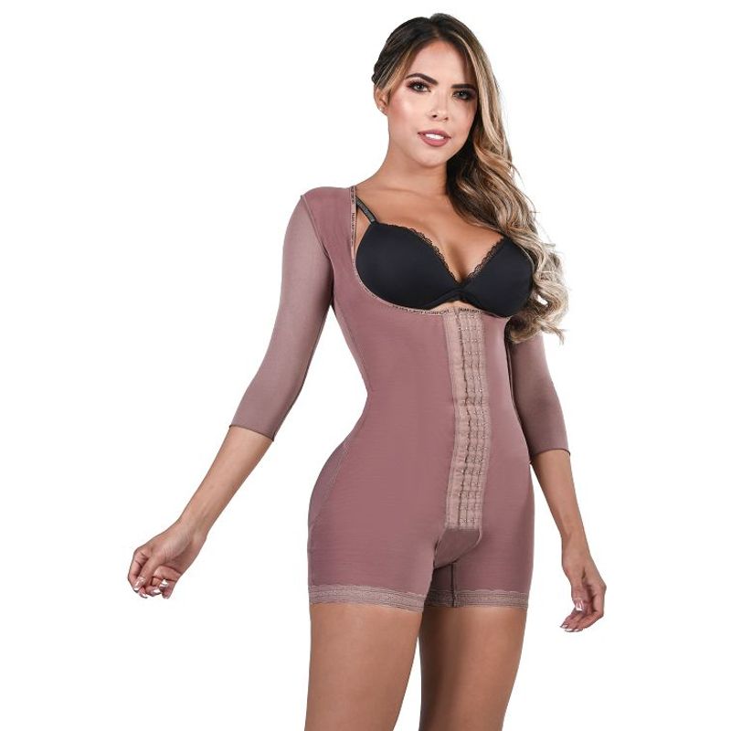 FAJAS LADY - Faja post operatoria short con mangas ref. Margiet Cocoa /  XXS.