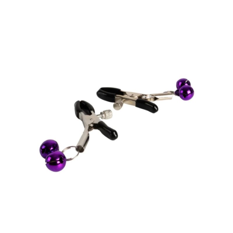 GENERICO - Pezonera con pinzas graduables esfera morada lencería erótica bondage