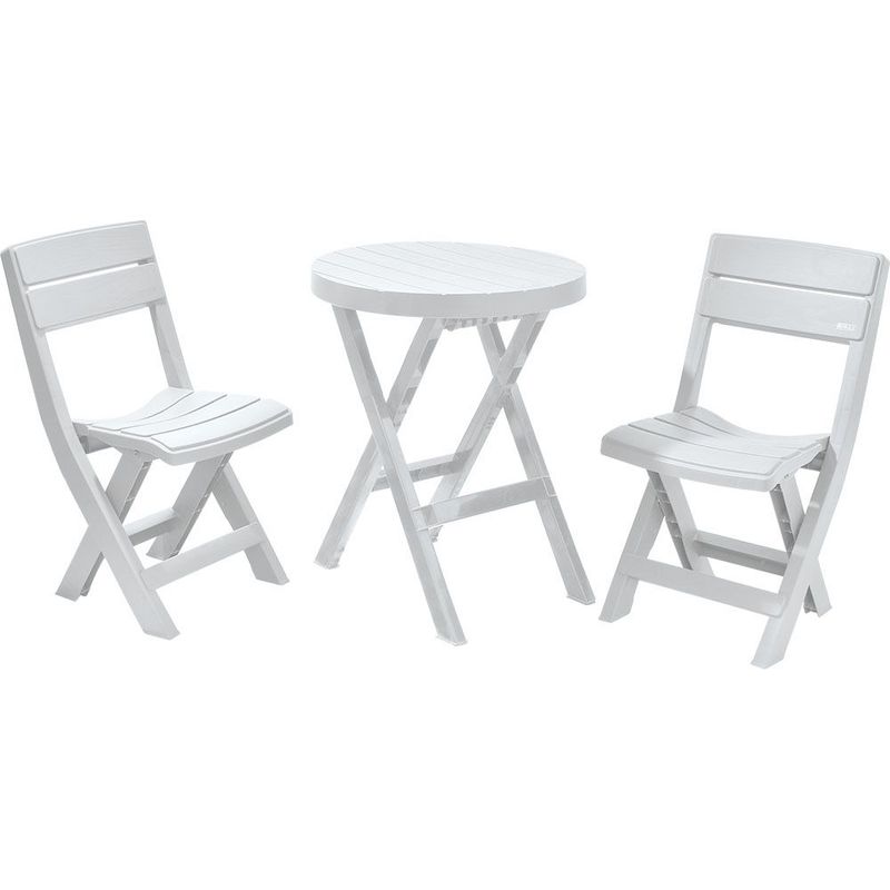 RIMAX - Combo Plegable Barú (Mesa Redonda + 2 Sillas) RIMAX - Gris Hielo