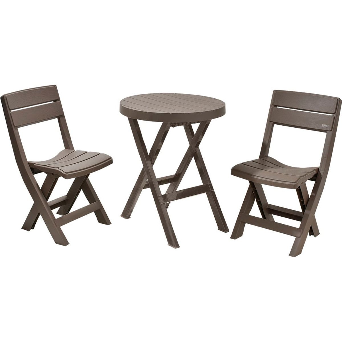 RIMAX - Combo Plegable Barú (Mesa Redonda + 2 Sillas) RIMAX - Mocca