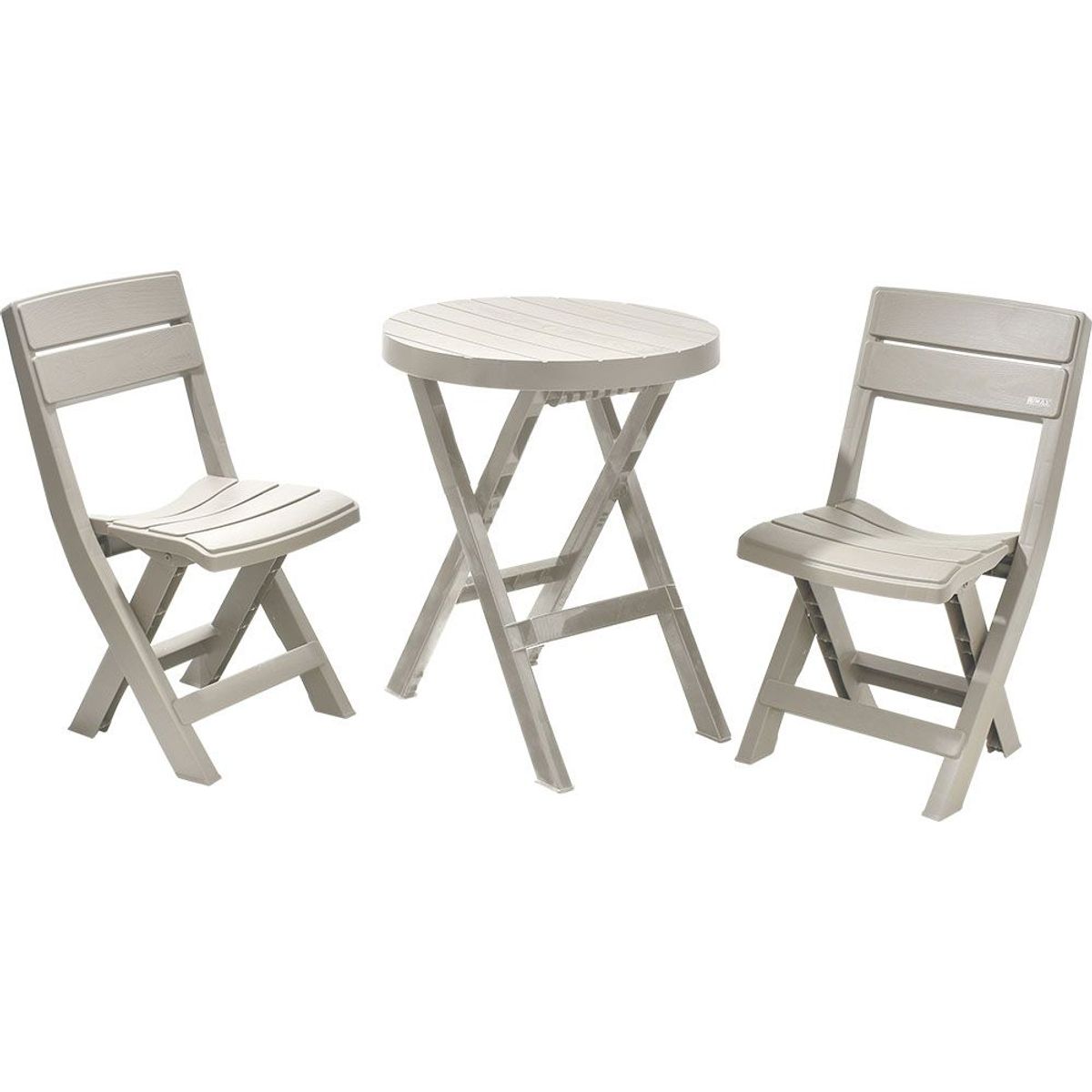 RIMAX - Combo Plegable Barú (Mesa Redonda + 2 Sillas) RIMAX - Taupe