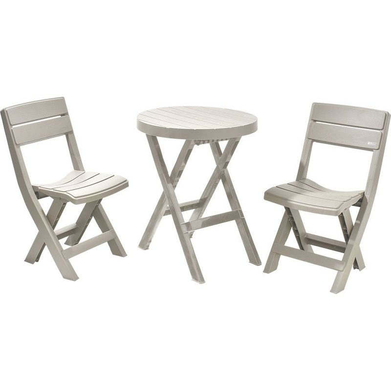 RIMAX - Combo Plegable Barú (Mesa Redonda + 2 Sillas) RIMAX - Taupe