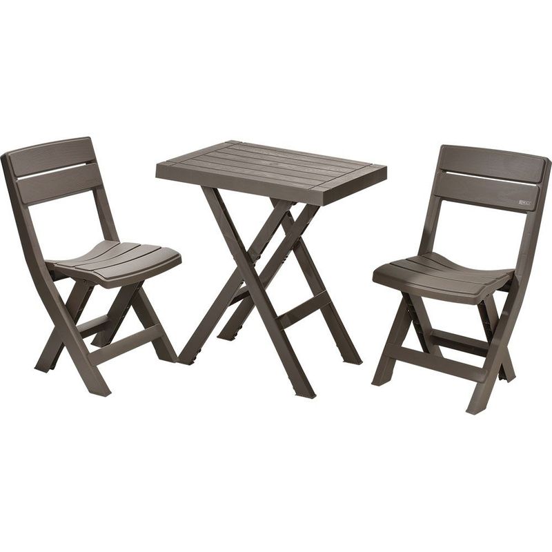 RIMAX - Combo Plegable Barú (Mesa Cuadrada + 2 Sillas) RIMAX - Mocca