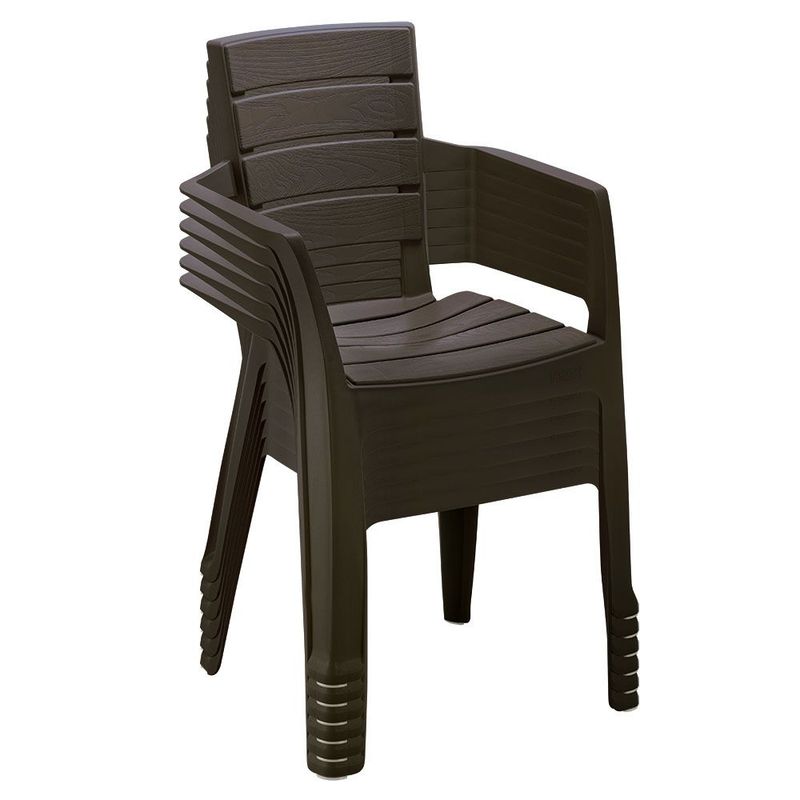 RIMAX - Silla Barú con Brazos RIMAX SET X 6 UND - Wengue