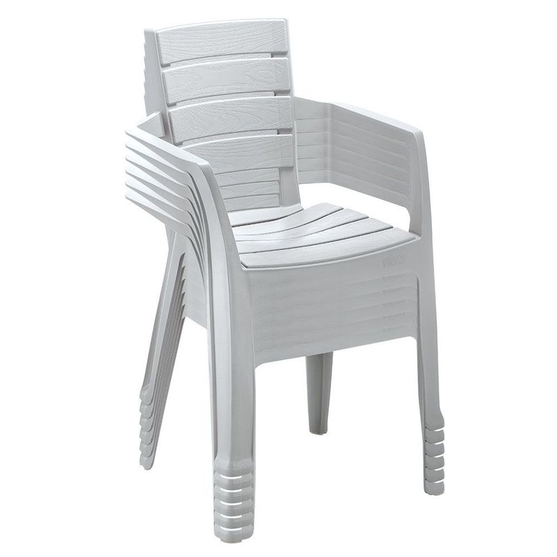 RIMAX - Silla Barú con Brazos RIMAX SET X 6 UND - Gris Hielo
