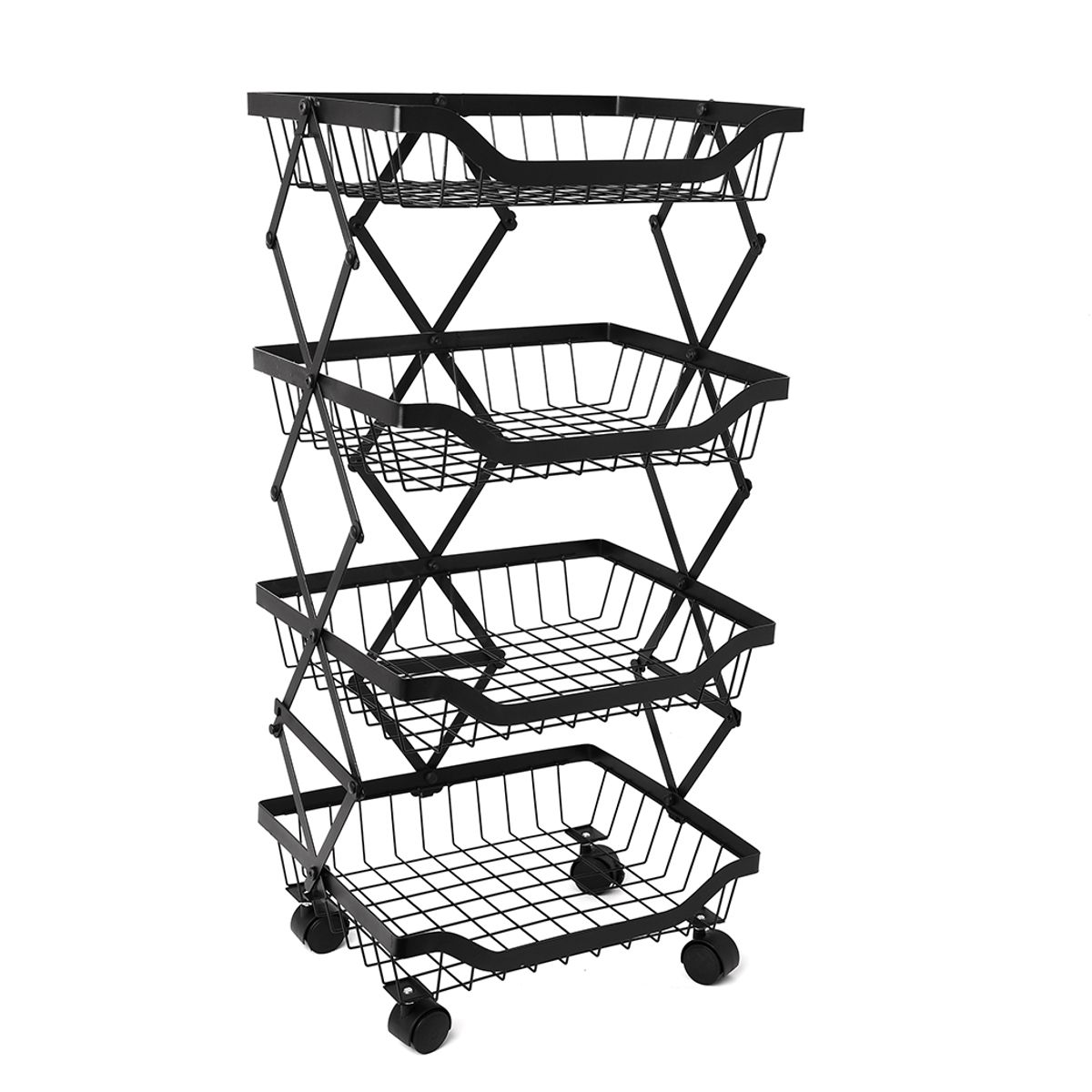 ESSENZA - Mueble Organizador Multiusos con Ruedas 4 Niveles Plegable ESSENZA