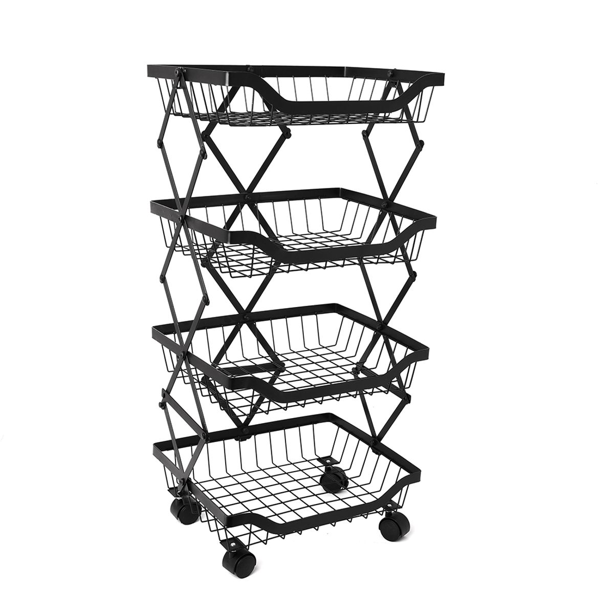 ESSENZA - Mueble Organizador Multiusos con Ruedas 4 Niveles Plegable ESSENZA