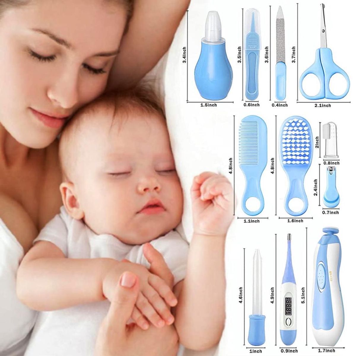 GENERICO - Set para Cuidado del Bebé, 20 Piezas Cuidado Personal- Azul