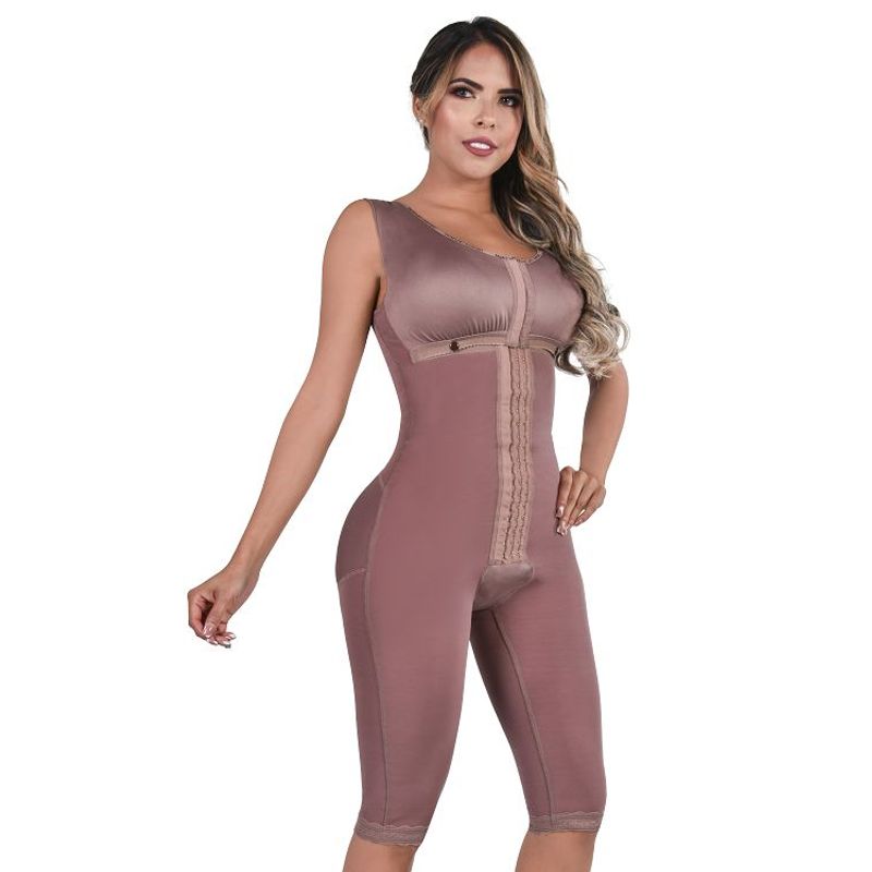 FAJAS LADY - Faja post operatoria short con mangas ref. Mia 2 Cocoa /  XL.