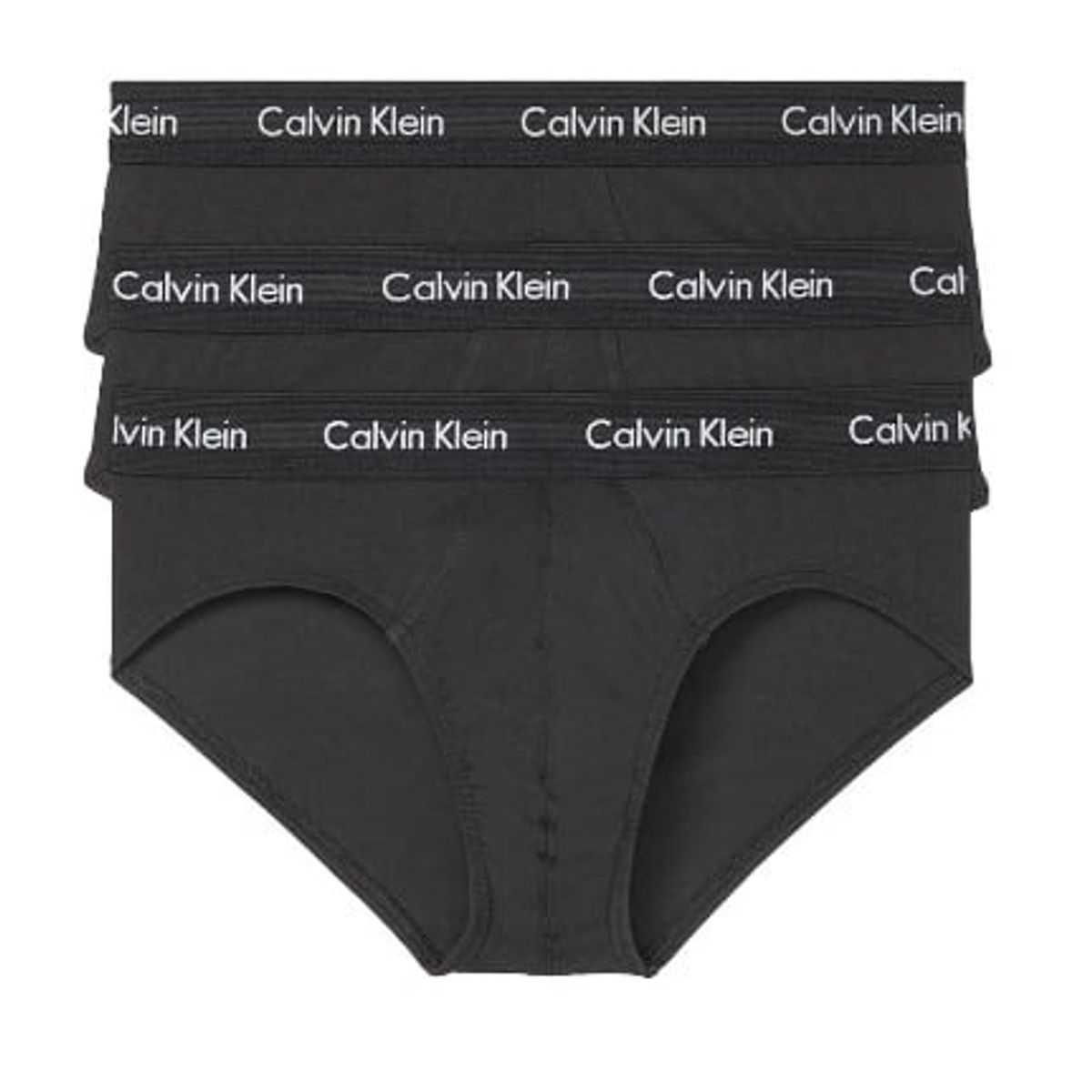 CALVIN KLEIN - Pack de 3 Hip Brief Negros - Cotton Stretch Calvin Klein