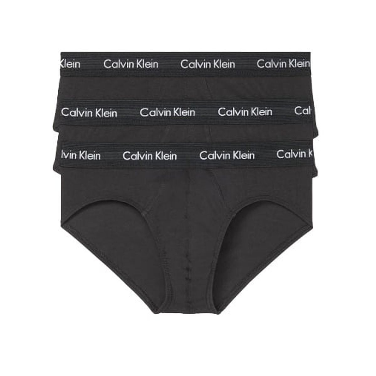 CALVIN KLEIN - Pack de 3 Hip Brief Negros - Cotton Stretch Calvin Klein
