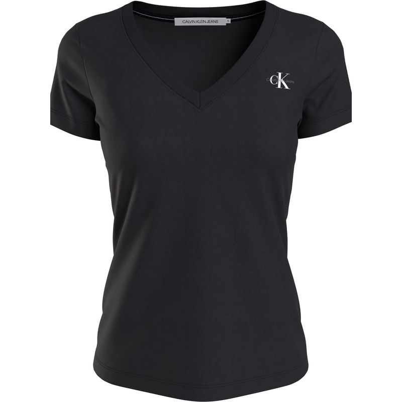 CALVIN KLEIN - Camiseta De Algodón Orgánico Negro Calvin Klein