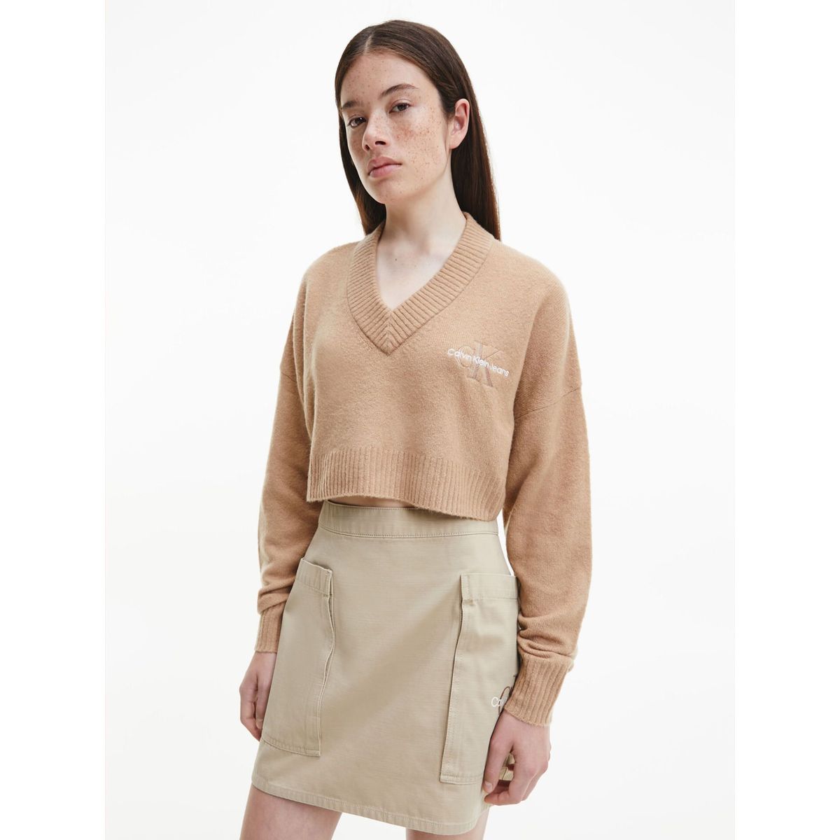 CALVIN KLEIN - Saco Con Logo Beige Calvin Klein