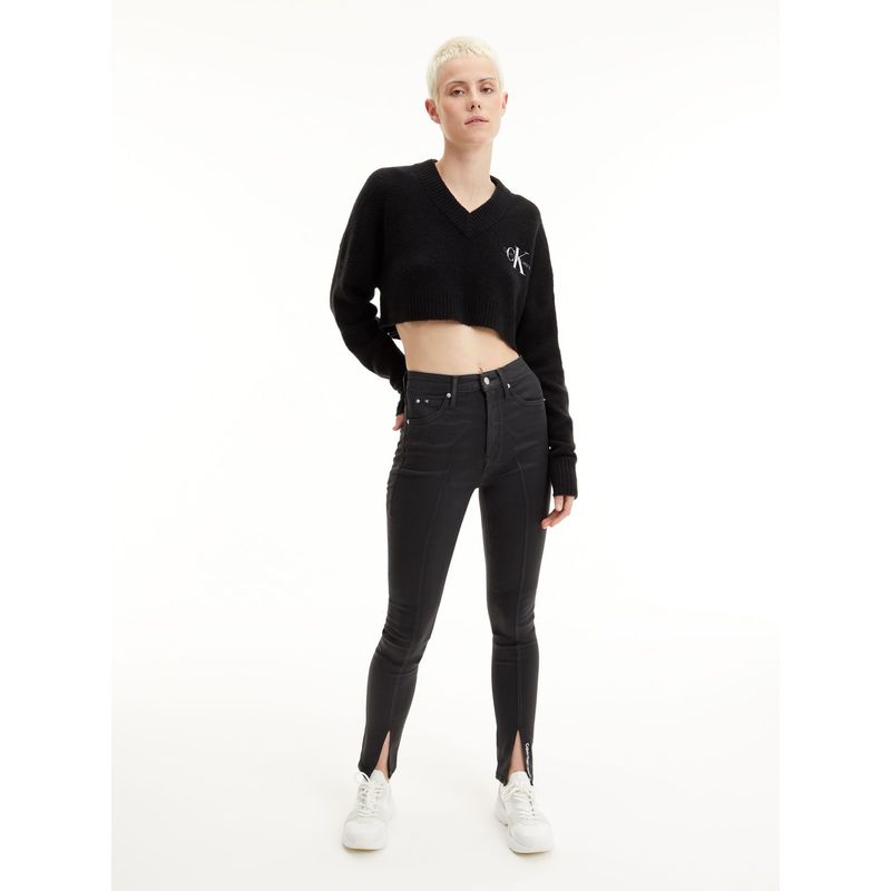 CALVIN KLEIN - Saco Negro Con Logo Para Mujer Calvin Klein
