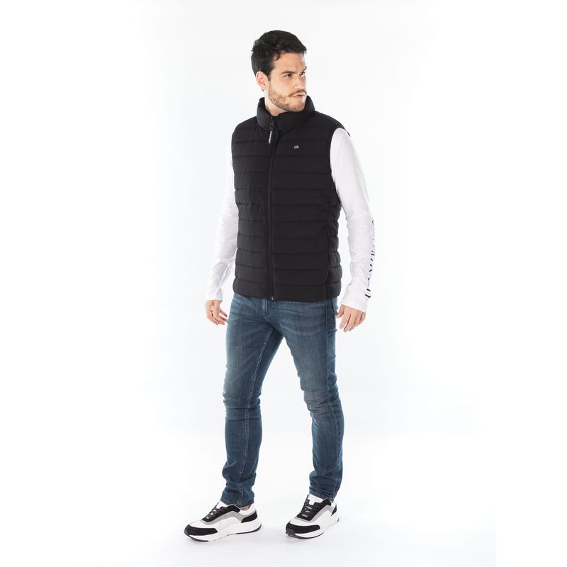 CALVIN KLEIN - Chaleco Negro Con Cierre De Cremallera para Hombre