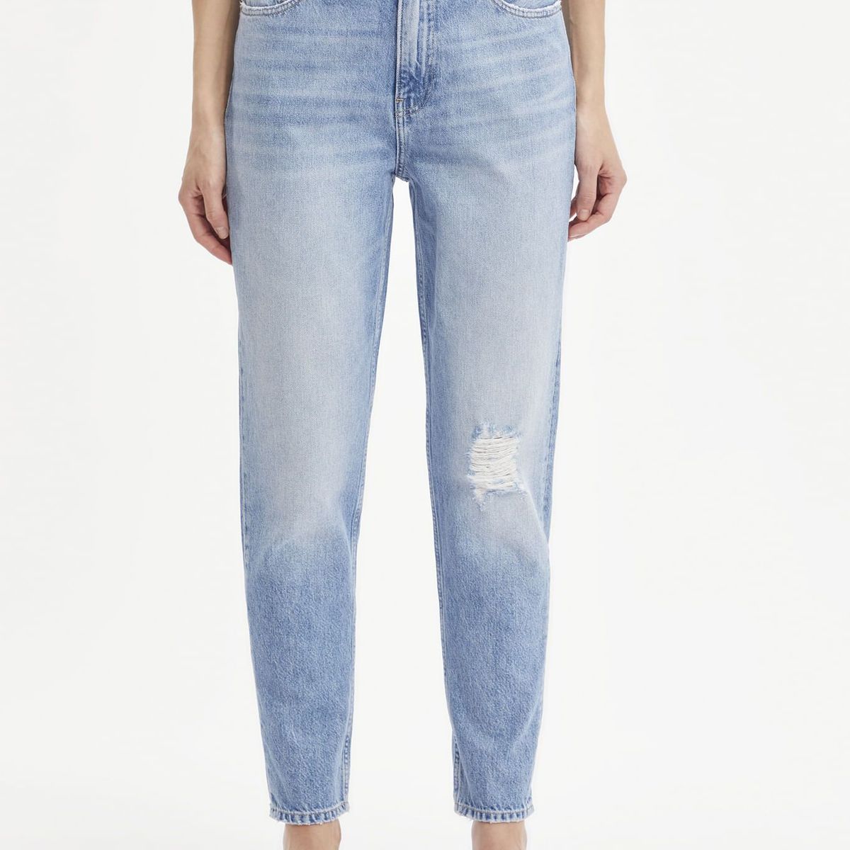 CALVIN KLEIN - Jeans Celeste Con Logo Bordado Para Mujer Calvin Klein