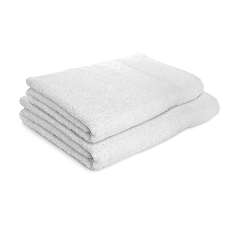 ENERGY PLUS - Kit X2 toallas de baño de cuerpo extragrande 100 algodón Blanco