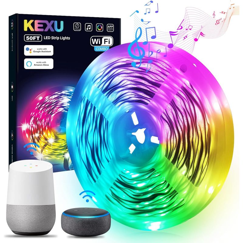 LEDMAX - Cinta Led Inteligente Audiorítmica Wifi 5mt - Alexa  Google