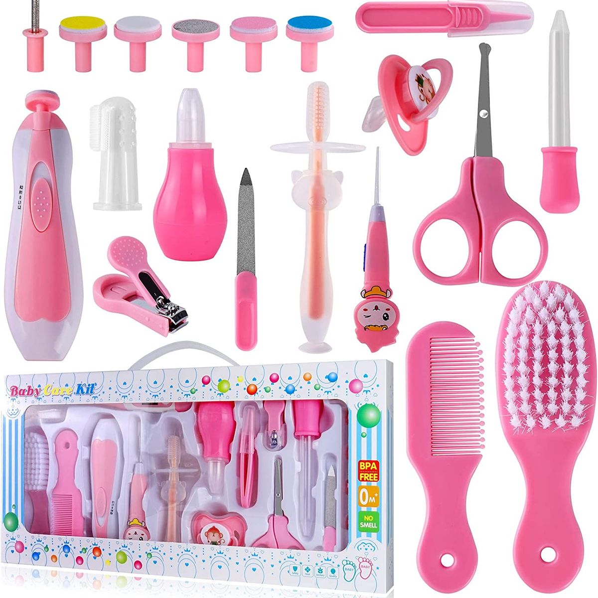 GENERICO - Set para Cuidado del Bebé, 20 Piezas Cuidado Personal- Rosado