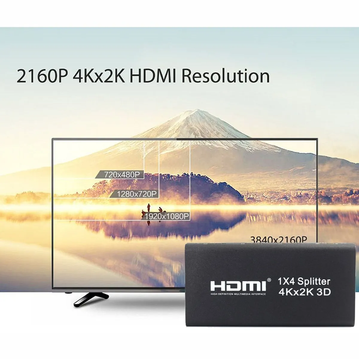 GENERICO - Splitter Hdmi 1 X 4 Alta Definición 1920x108p/3d /4k