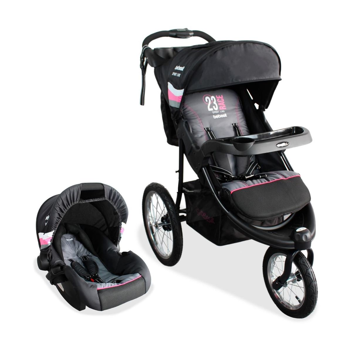 BEBESIT - Coche Deportivo para Bebé Baby Jogger  Rosa
