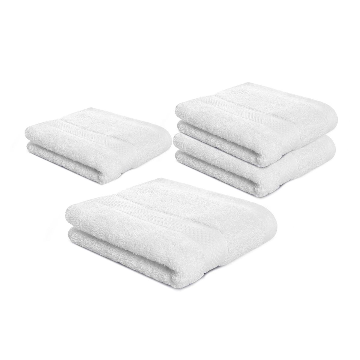 ENERGY PLUS - Kit X4 Toallas de mano hotelera 100 algodón para entrenamiento Blanco